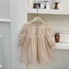 Girls Spring Autumn Long Sleeve Embroidered Dress Soft Loose Solid Cotton Princess Dress For Kids