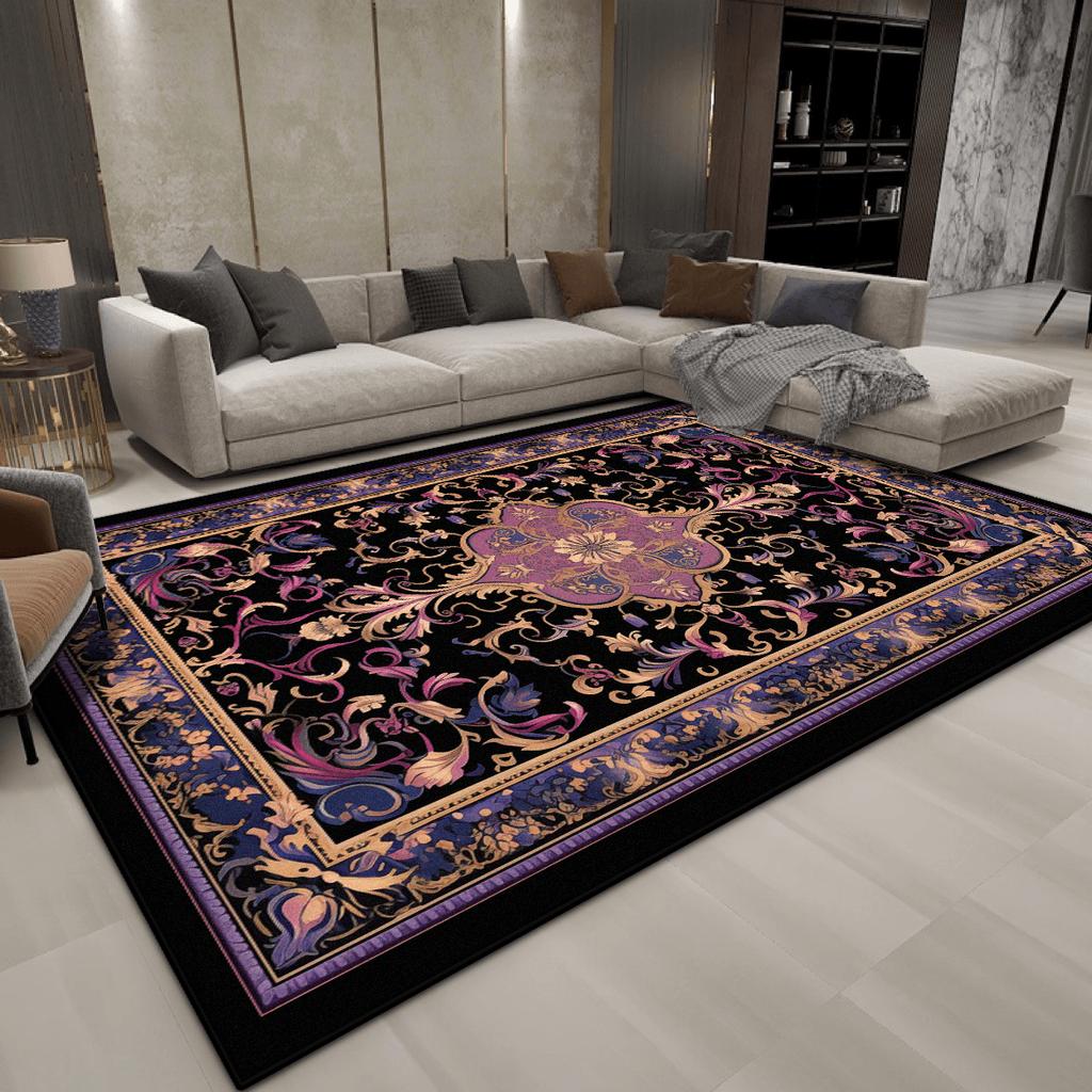 Europäischer Stil Luxus TEPPICHE FÜR WOHNZIMMER Persische Dekoration Schlafzimmer Bettseite Plüschteppich Faltbare Lounge Rutschfeste Weiche Matten