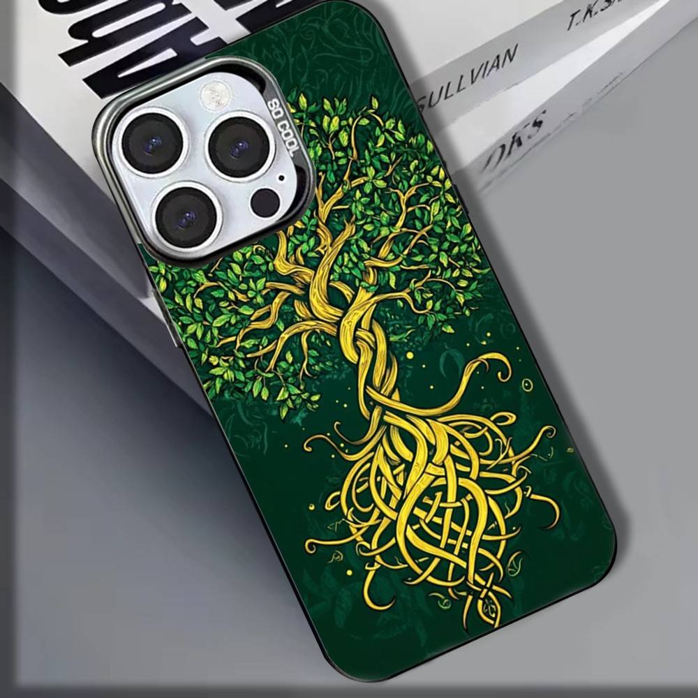 Tree of life Yggdrasil Phone Case For iPhone 16,15,14,13,12,11,8,7,Pro,Max,Plus,Mini,XS,SE Shockproof Matte Cover