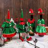 Weihnachtselfen Kostüm Weinflasche Set Dekorative Ornamente Weihnachten Niedlich Rotwein Set Tischatmosphäre Dekoration Requisiten