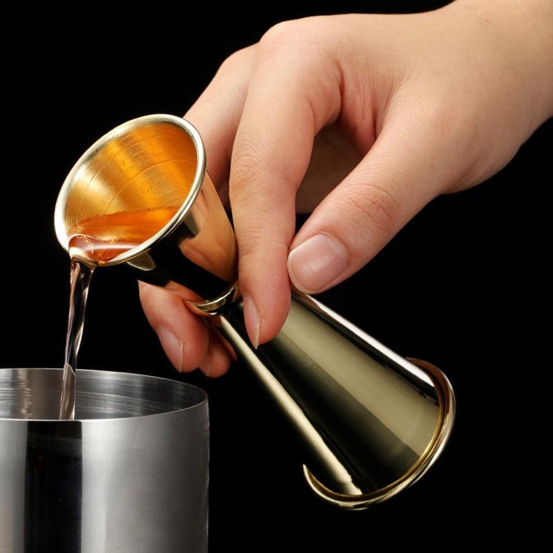 1 Pc Stainless Steel Bar Wine Cocktail Shaker Jigger Single Double Shot Drink Mixer Wine Pourers Measure Cup Bar Tools