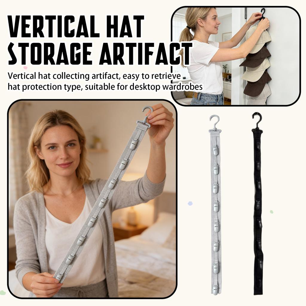 Garderobe Hattehylle Hengende Hatteorganisator Med 8 Klemmer Klips Hattehengere Cap Organizer For Baseballcapser Solhatter Trucker Cap Herre Golfcaps Dame Bøtte