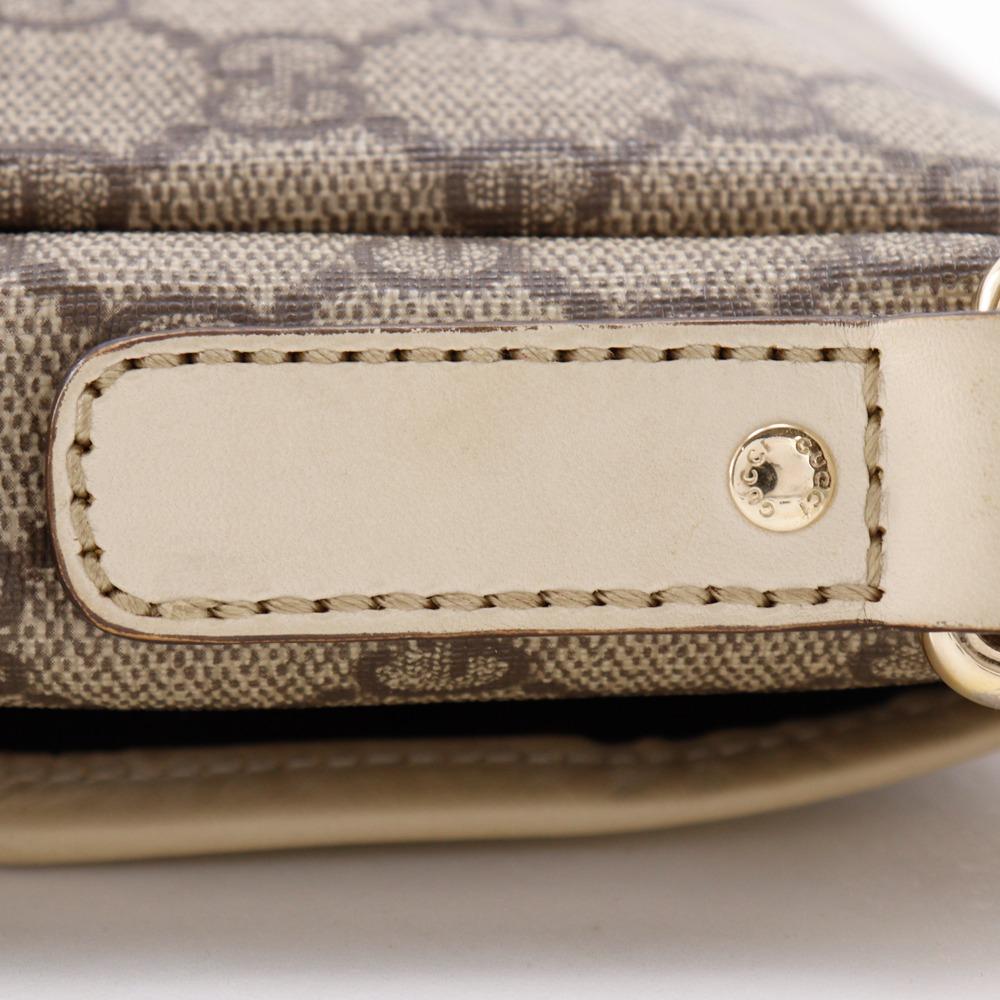 GUCCI Shoulder Bag 223666 beige GG Supreme Canvas unisex Used