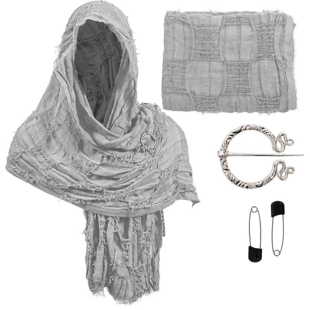 Popular Medieval Style Medieval Cloak With Viking Brooch Beggar Style Hooded Shawl Scarf Scarf Cape Pop Culture Events