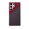 Samsung S25U Carbon Fiber Phone Case: Color Block Protective Cover for S24/S22 Plus/Note10, Anti-Fingerprint.