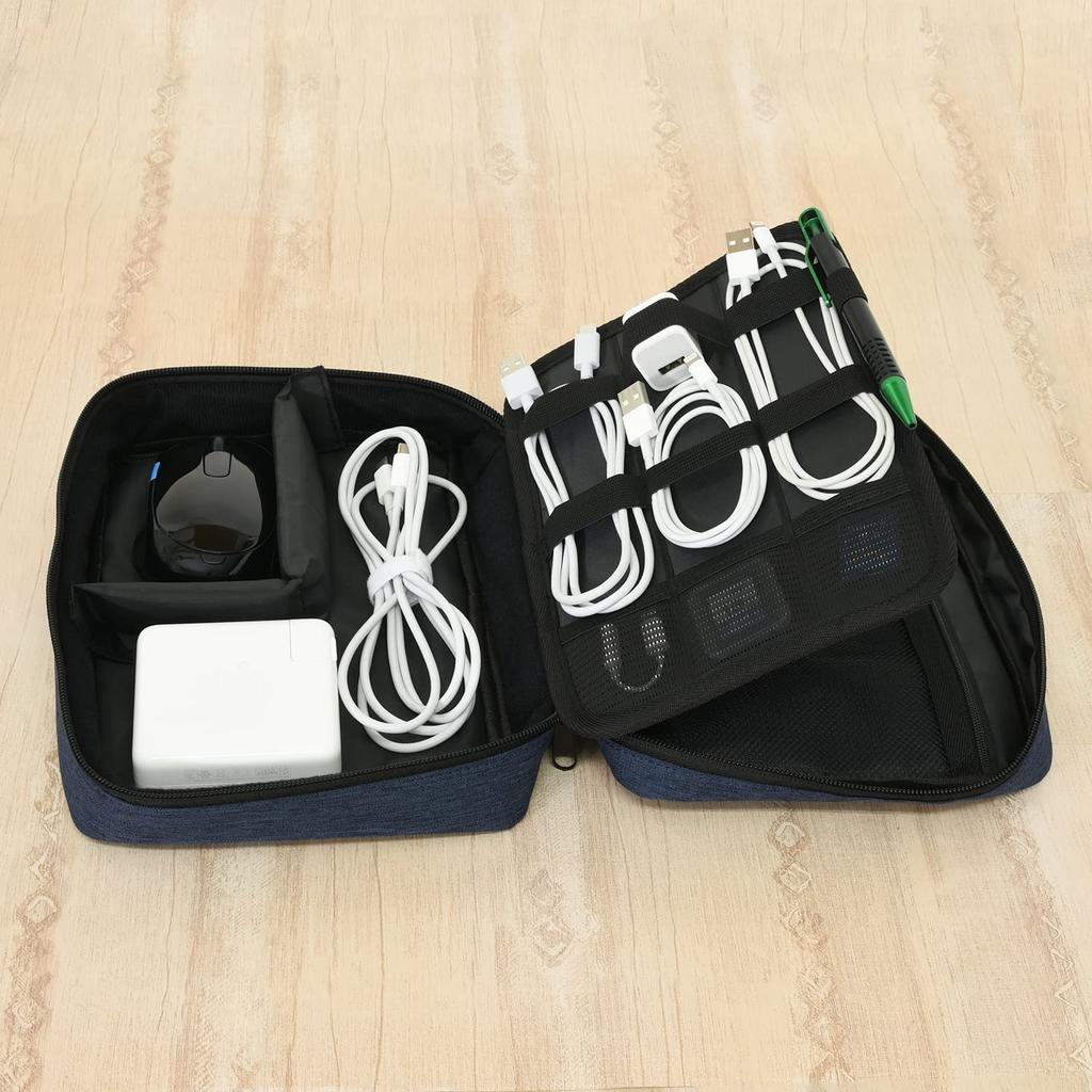 KING Travel Pouch Gadget Pouch Travel Business Trip Convenient Goods Storage Pouch for Mobile Devices Navy 825629 Mouse, Cables, A-LGP-NV