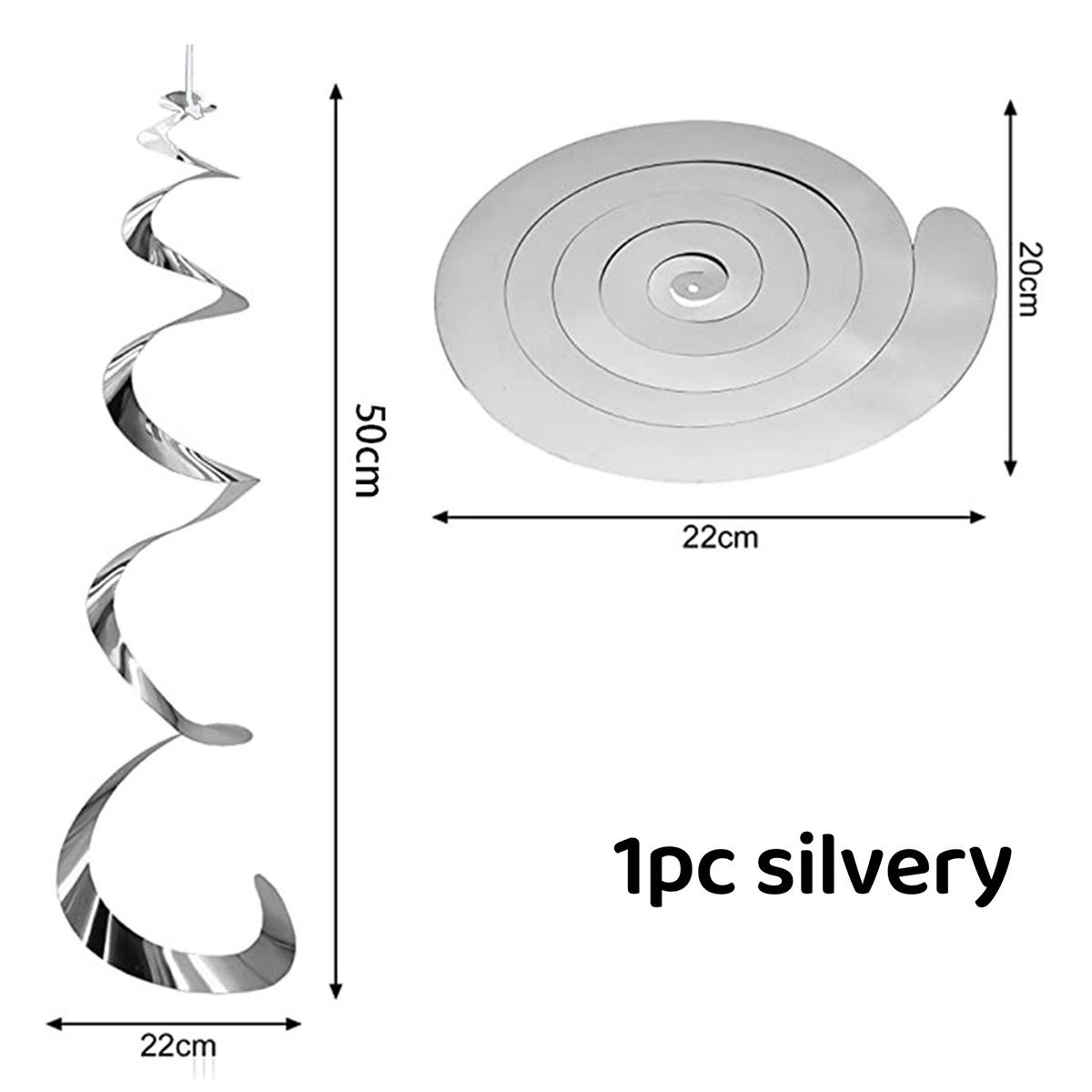 

1pc Bird Repellent Spiral Reflectors, Hanging Reflective Bird Deterrent Scare Device For Driving Pigeon Geese Away From House Ga серебряный
