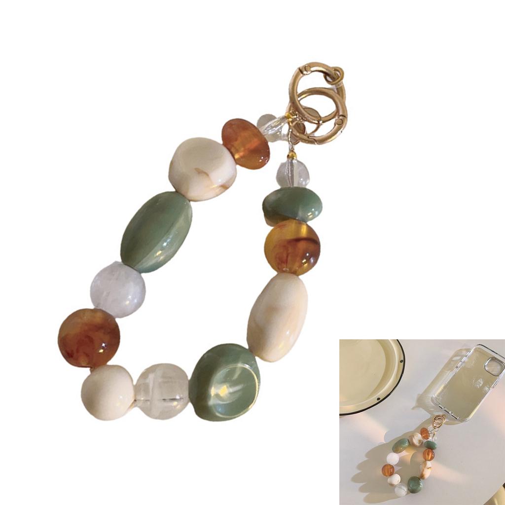 Korea Inspired Beaded Bracelet Phone Strap Charm Chain for Cellphones and Bags Trendy Keychain Colorful Earphone Pendant