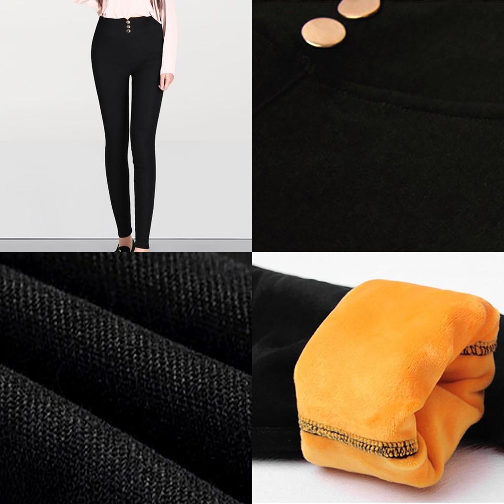 Elegante Damen Winter Warme Dicke Hose Mit Stretch-Leggings-Design Für Eine Figurbetonte Passform