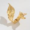Ingemark Luxury Gold Color Metal Leaves Cuff Bangles for WomenExaggerated Punk Geometric Wrap Bangle Party Grunge Men Jewelry