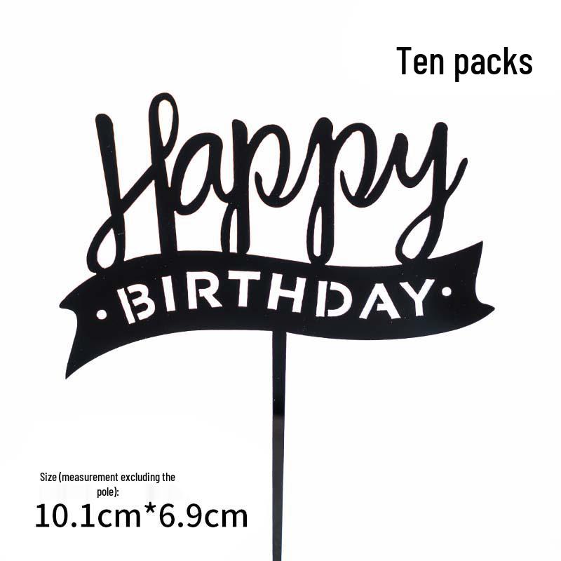 50-Pack Acrylic 'Happy Birthday' Cake Toppers - Popular Party Decorations with Free Shipping