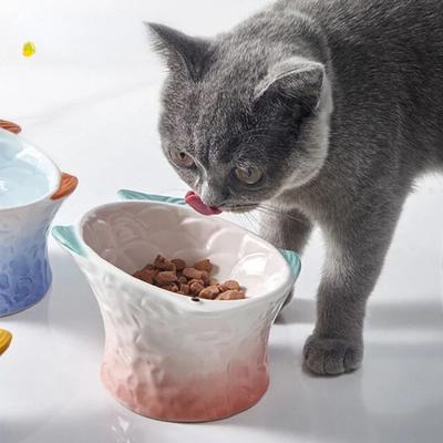 Katzennapf Futternapf für Haustiere Hundeleckerli-Näpfe Teller Füttern Essen Keramik Erhöhte Gerichte Kätzchen Dekorative Kreative Erhöhte Wasser