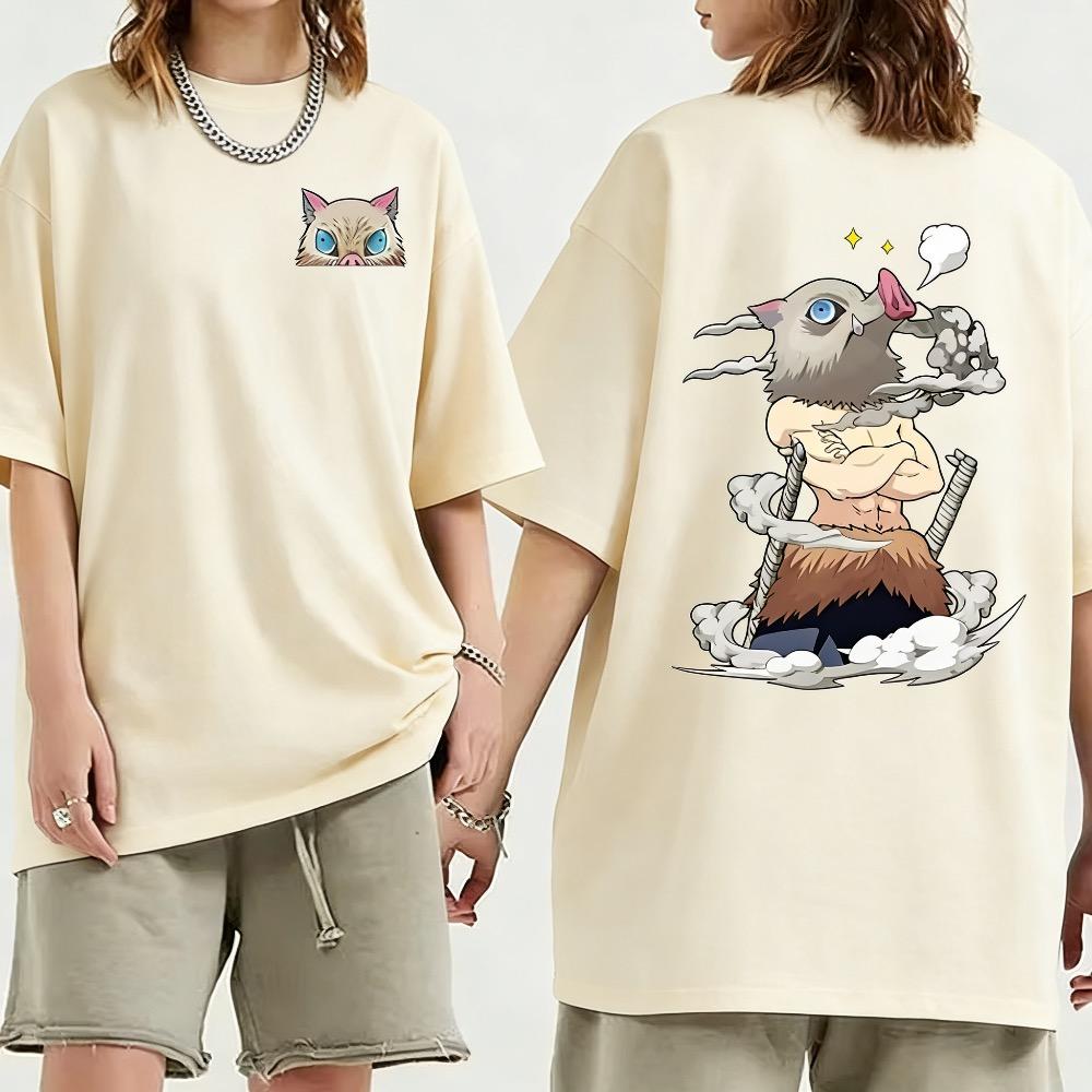 Plus Size Demon Slayer Anime Printed Unisex Women Summer Tshirt Casual Parent Child Top Fashion Harajuku Style Street Wear Y2K