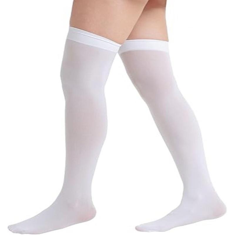 Thigh High Stockings Thigh High Socks Solid Color Over the Knee Socks Nylon Stockings Halloween Cosplay Costumes Gift белый