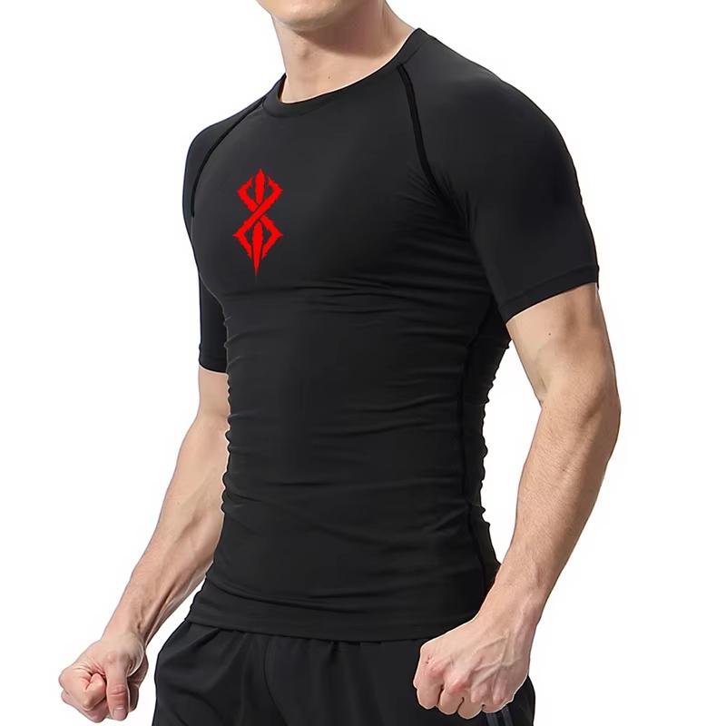 Graphic Compression Shirts for Men Gym Workout Running Rash Guard Undershirts Baselayers Athletic Quick Dry Tshirts Tees Tops