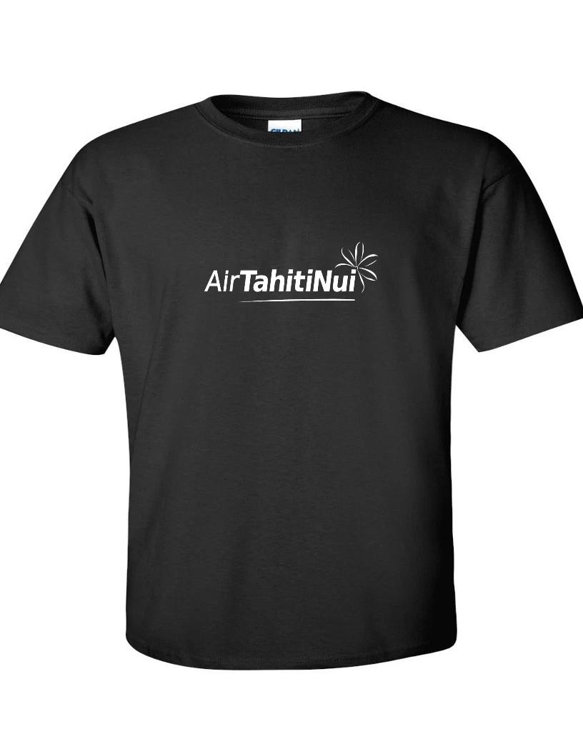 

Air Tahiti Nui White Logo Polynesian Airline Aviation Black T-Shirt S-5XL S