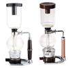 Vacuum Brewing Siphon Coffee Pot With Glass Construction And Wood Handle Utilizing Advanced Technology For Sturdy Heat Resistant Use Brewing Coffee