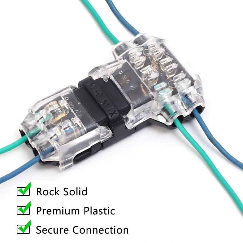 20/1PCS T Tap Wire Connectors Disconnect Terminals Low Voltage Wire Splitter Connector Push-in Lever Quick Wire Connectors