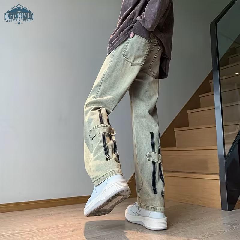 

Dingfengbaoluo Мужские американские джинсы прямого кроя в стиле хай-стрит FY13 XL