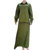 In Stock: 2024 Spring Midi Skirt Set - Middle Eastern Muslim Women's Loose Long-Sleeved Shirt & Casual Two-Piece Set