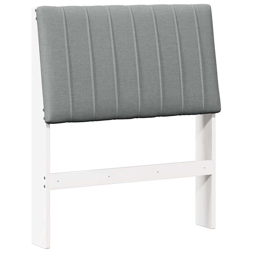 Upholstered Headboard Light Grey 75 cm Solid Pine Wood
