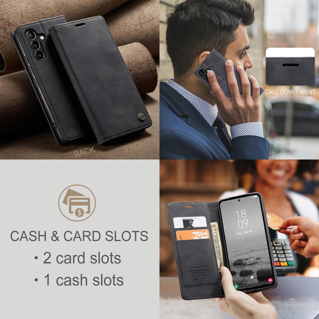 Suitable for Samsung A14 phone case, A13 card slot phone leather case, Galaxy A14 anti-drop magnetic protective case