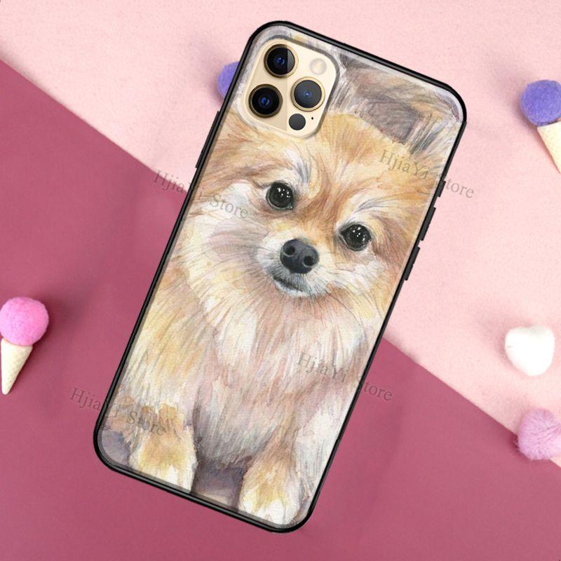Pomeranian Watercolor Dog pro iPhone 12 Pro Max 13 mini Pouzdro pro iPhone 11 Pro Max XS X SE 2020 7 8 Plus XR Cover
