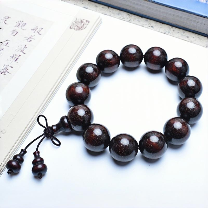 Venus Old Material Small-Leaf Red Sandalwood Prayer Beads Chain - High Oil Density, Unisex, New Chinese Style Decoration Gift