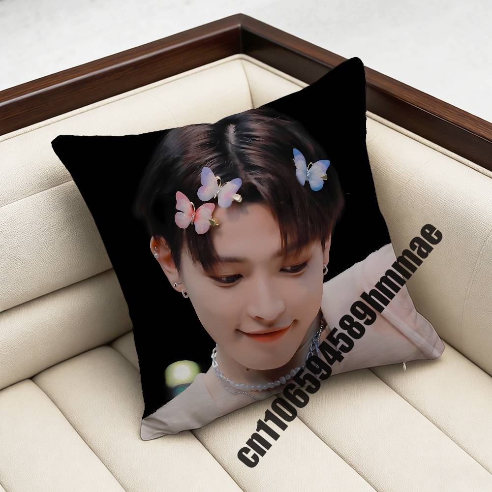 For A-Ateez K-Kim Hong Joong Throw Pillow Case Sham 45X45Cm 40X40Cm Square Car Pillowcase Pad Cushion Cover