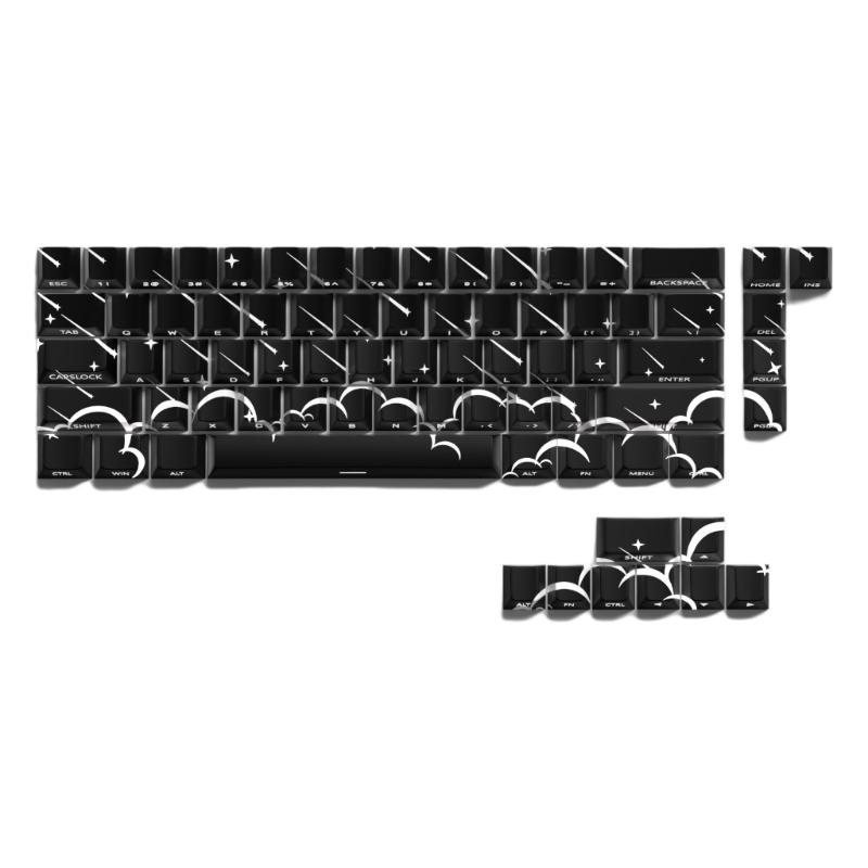 

Mechanical Keyboards Keycap Set Illumination Side Printing Star Rain Theme 74 Key Keycaps 1