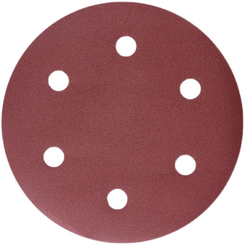 9-Inch Self-Adhesive Flocked Sandpaper, 6-Hole Round for Putty and Wall Sanding Tools