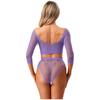 Sexy Women Lingerie Fishnet Top Briefs Set See Through Bikini Cover Couples Role Play Costume Tempting Outfit