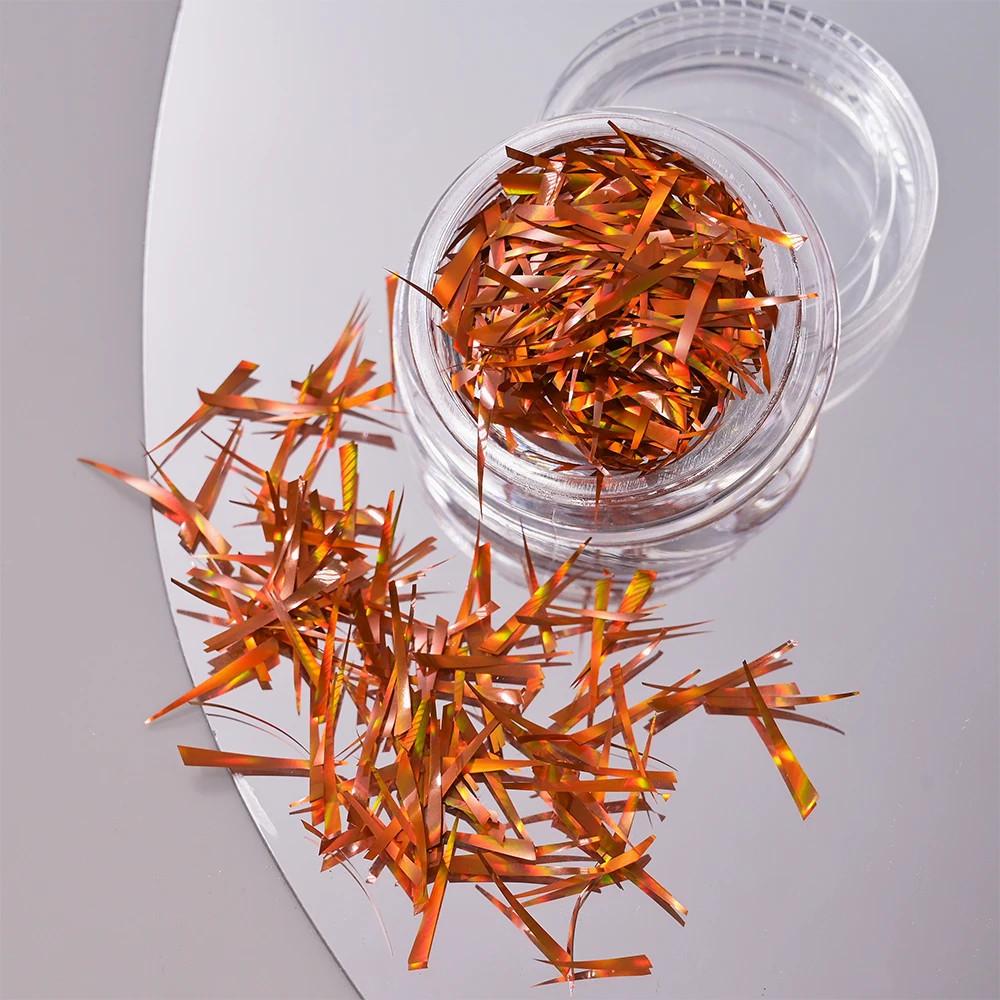 

1 коробка нерегулярных голографических битых стеклянных бумажных наклеек на ногти с фольгой «Аврора» с градиентными лазерными хлопьями, наклейка «сделай сам» аксессуары для маникюра Deco