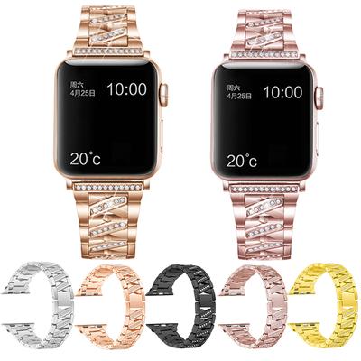 Luksusowy diamentowy metalowy pasek do paska do zegarka Apple 8/7/6/5/4/3/2/1 do paska iWatch 40 mm 38 mm 42 mm 44 mm 45 mm 49 mm bransoletka ze stali nierdzewnej