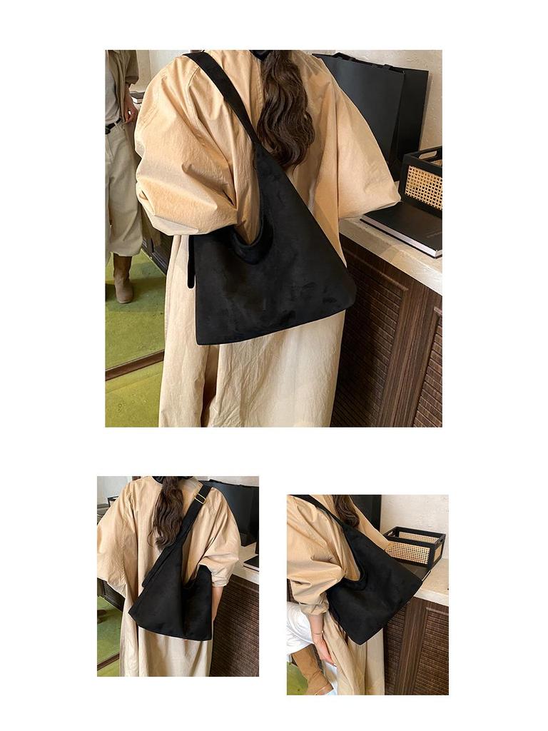 Sueded 2026 Retro Women's Tote: Large-Capacity Commuter Shoulder Bag