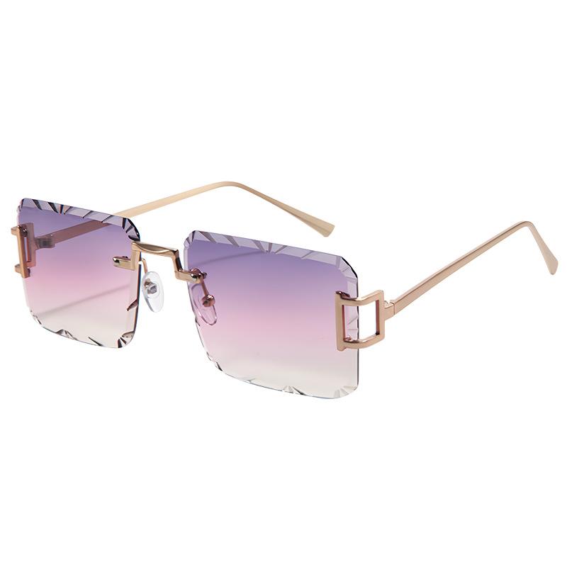 JYL Rimless Cut Lens Sunglasses UV400 Metal Unisex Luxury Fashion / 2353