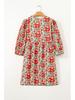 2026 Summer V-Neck Floral Print Dress: Versatile European and American Fashion Loose Cover-up Short Skirt for Women
