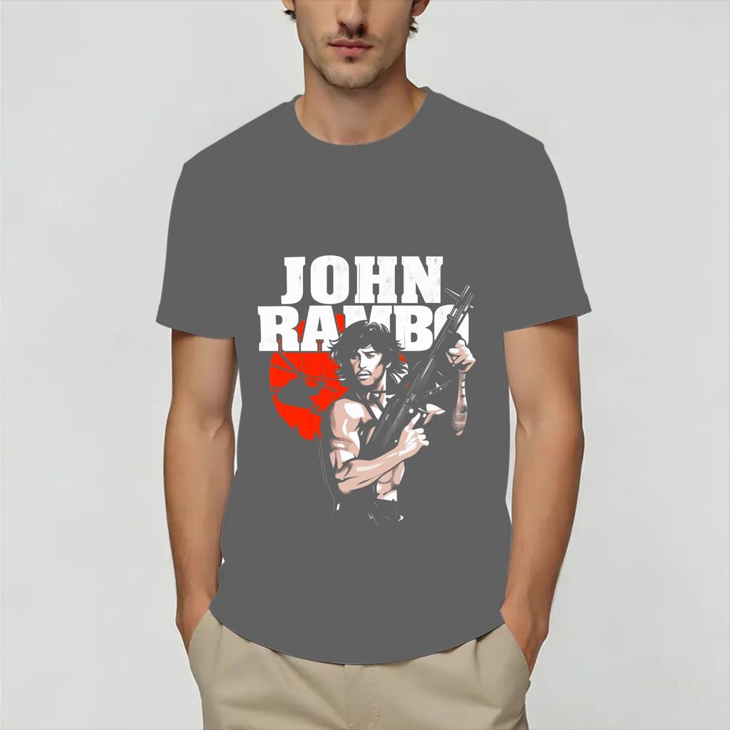John Rambos Unisexs T Shirt Amazing Tee Shirt Short Sleeve Round Collar Tshirts 100 Cotton Graphic Clothes