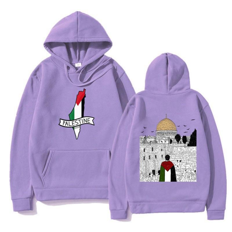 Palestine-Israel Themed Sports Hoodie - Men's Autumn/Winter Fleece Jacket