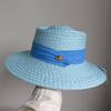 2023 Summer sun hat Lafite grass French straw hat Women's chain decorated straw hat Holiday Sun hat Punk style  beach