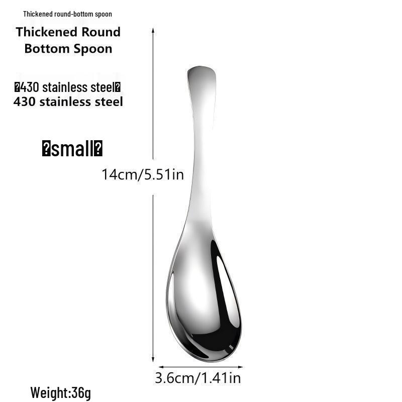 Liang Sheng 430 Stainless Steel Large Dining Soup Rice Spoon, Thickened Teaspoon Royal.