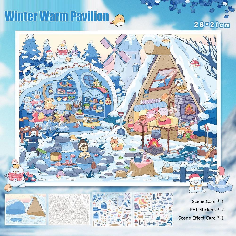 DIY Pocket Cabin Scene Stickers Floral Secret Realm Miniature Scene Sticker  Creative Craft