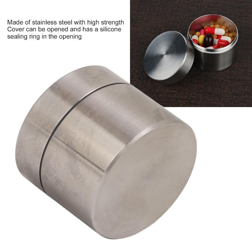 

Larger Capacity Portable Sealing Case Stainless Steel Storage Container Tea Leaf Canister Home Use Small size