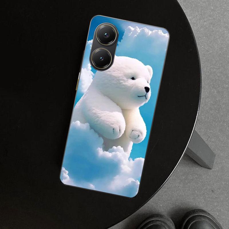 Sunny Clouds Teddy Bear Phone Case Cover for Xiaomi Poco X6 X5 X7 Pro F7 Ultra Redmi 15C 15 13C 13 12C 12 10C 10 10A 9C 9A 9T 9