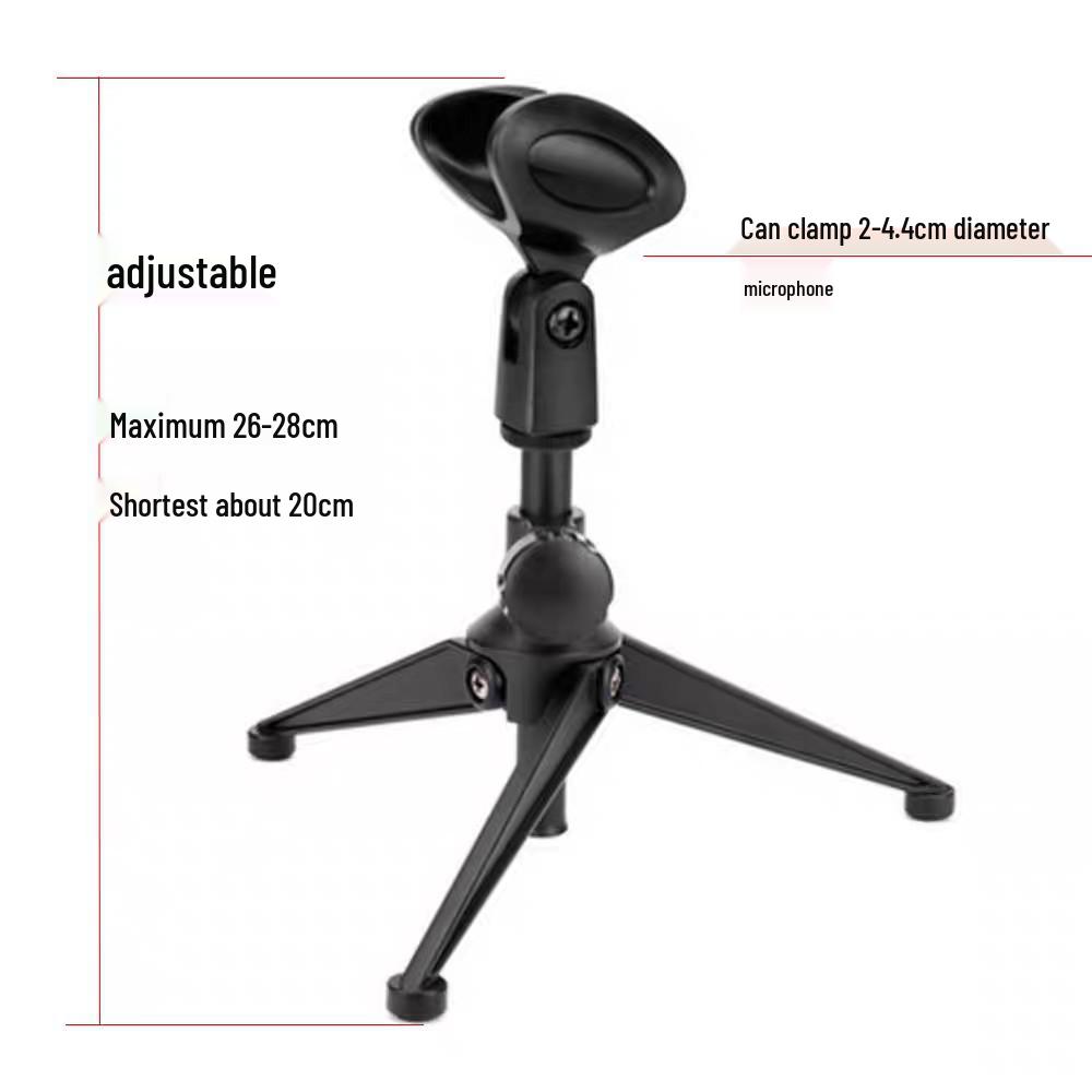 Adjustable Desktop Tripod for Wired/Wireless Microphones - Perfect for Live Streaming