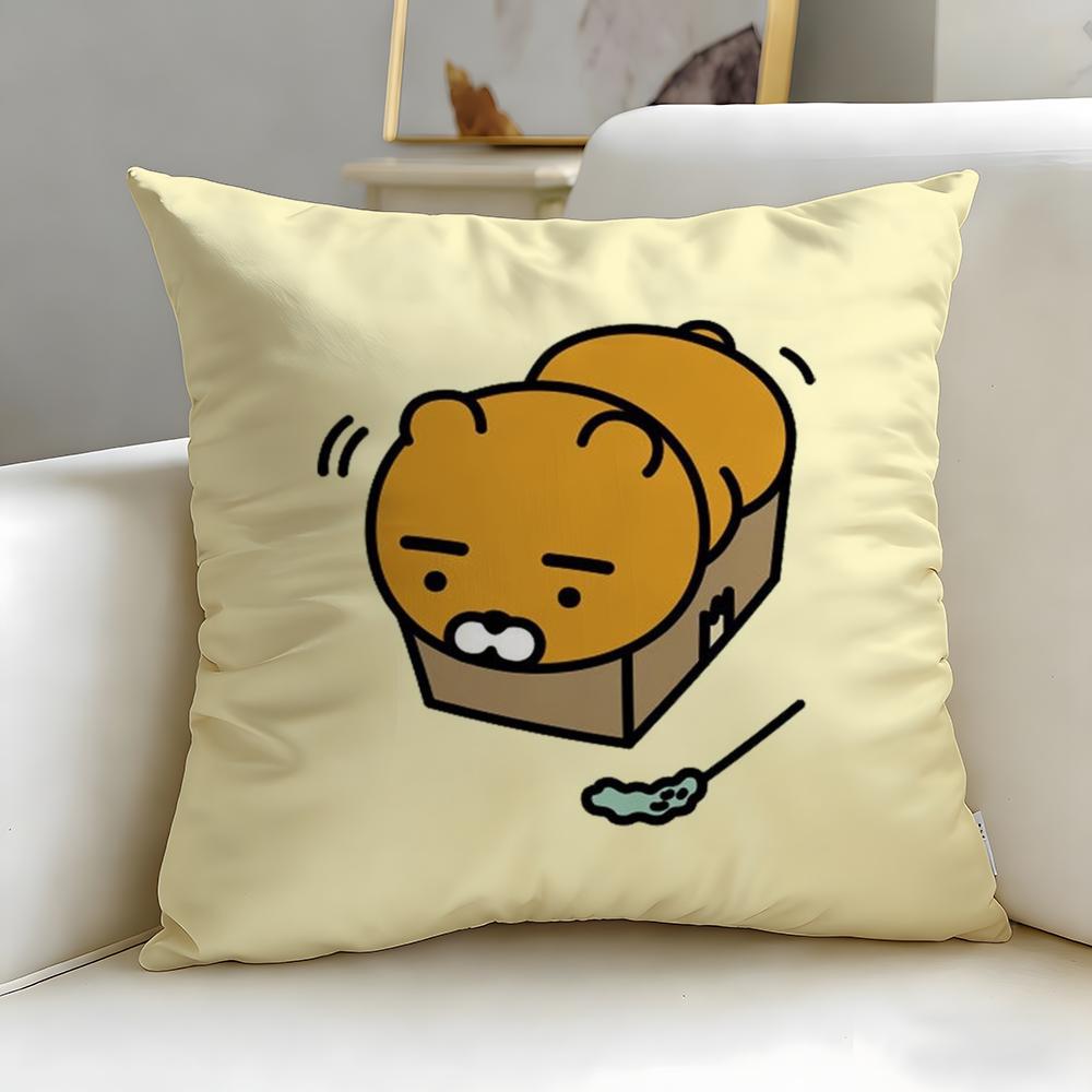 popular cartoon brand Kakao Friends Cushion Cover Soft  EasyWash Pillow Case  Versatile for Couch Bed Travel and Office