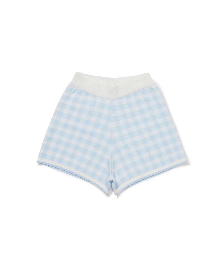 CLOVE [26Sm Clove] Gingham Check Knit Shorts (Light Blue)