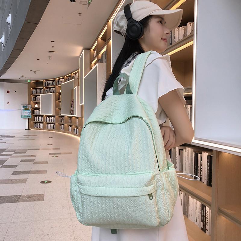 Ins Style Teen Girl School Backpack Breathable Lightweight City Simple Backbag