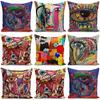 Stylish Colors Graffiti Cushion Covers With Invisible Zipper For Easy Cleaning