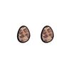 Retro Leopard Print Heart Stud Earrings for Women Girl Fashion Versatile Black Border Compact Earrings Party Jewelry Accessories